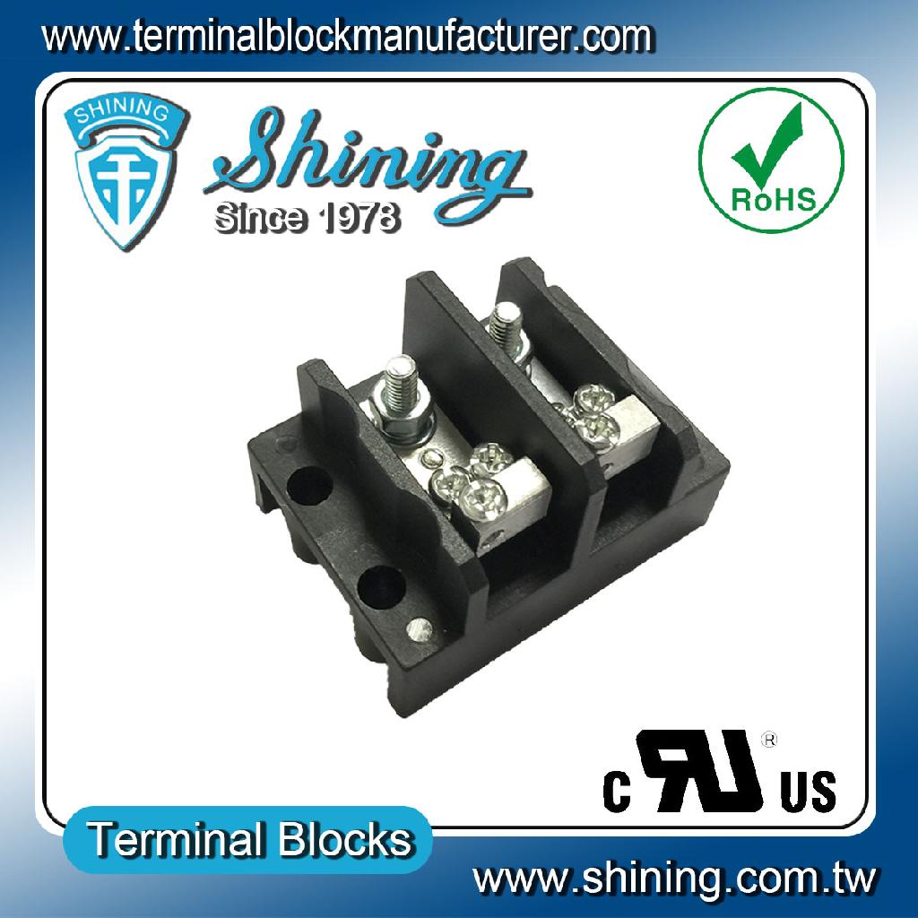 TGP-050-02RLC 600V 50A 2Pole Power Distribution Stud Terminal Block