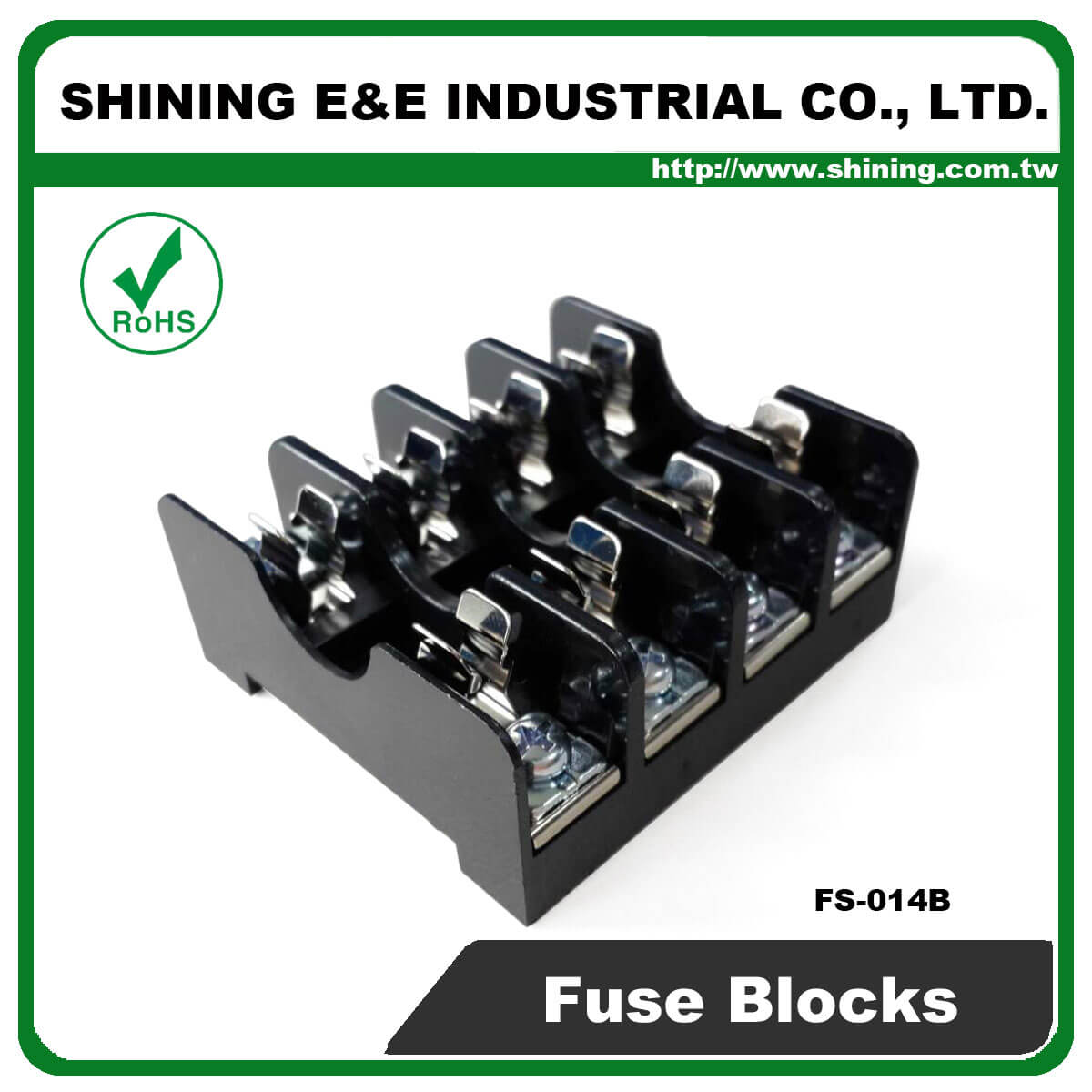 FS-014B For 6x30mm Fuse Din Rail Mounted 600V 10A 4 Way Fuse Block