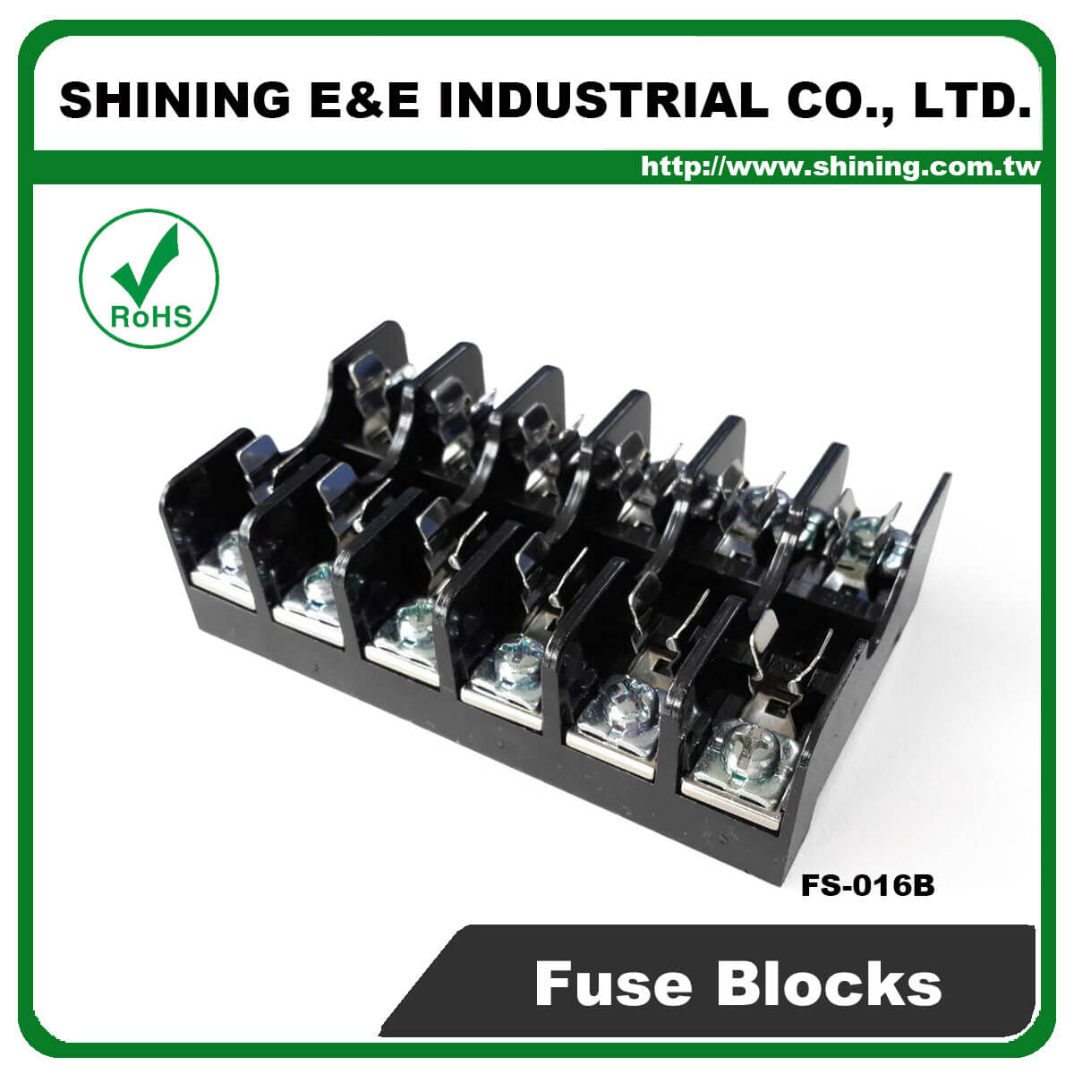 FS-016B For 6x30mm Fuse Din Rail Mounted 600V 10A 6 Way Fuse Block