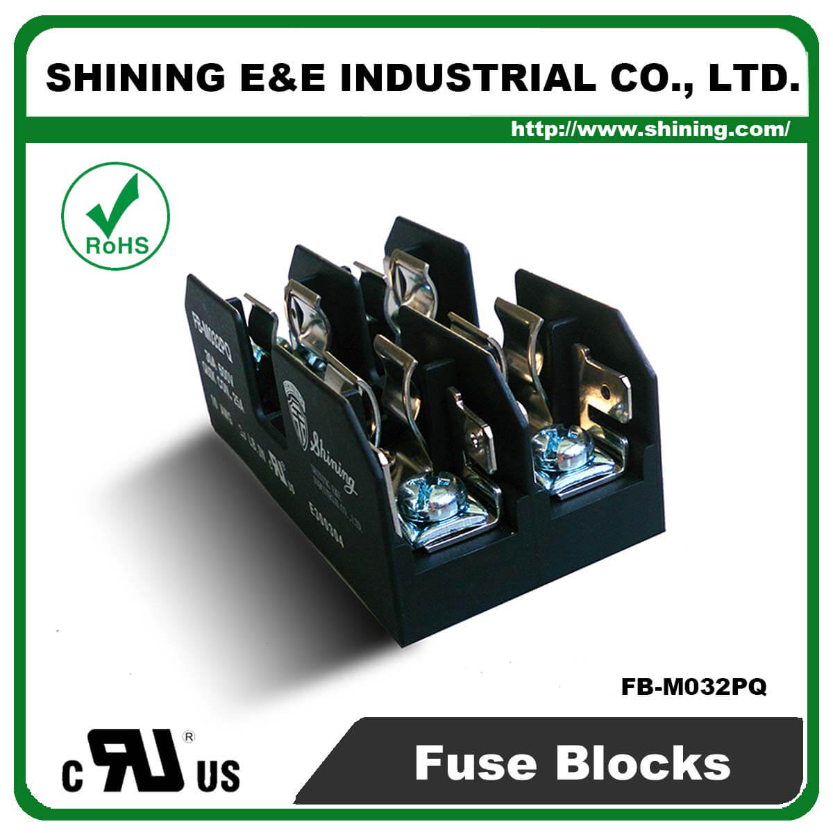 FB-M032PQ For 10x38mm Fuse 600V 30 Amp 2 Position Midget Fuse Block