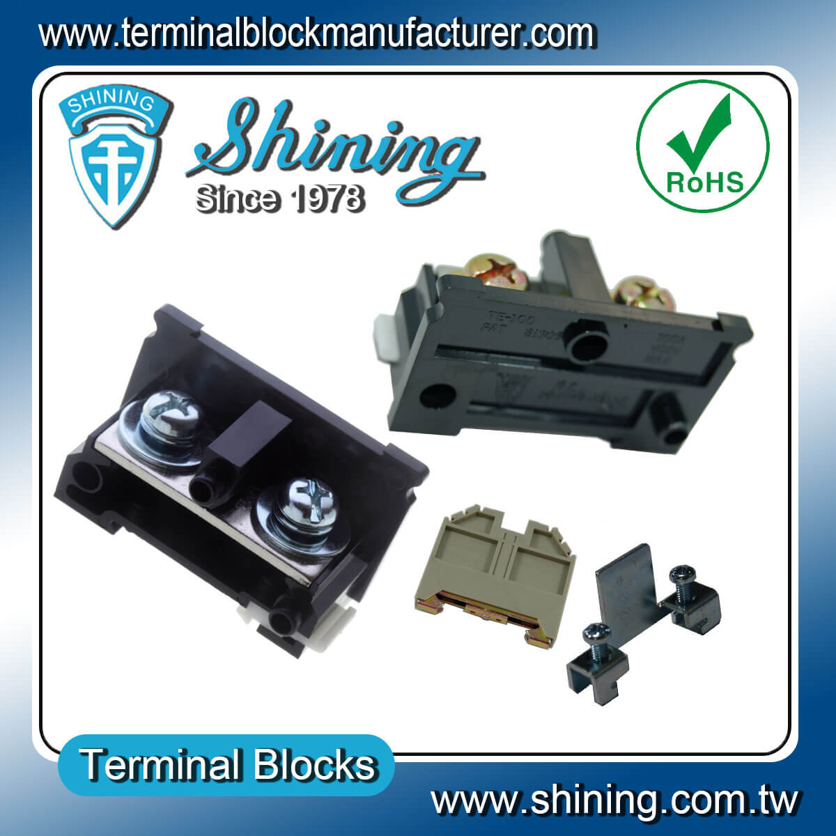 TE-100 35mm Din Rail Mounted Assembly Type 600V 100A Terminal Block