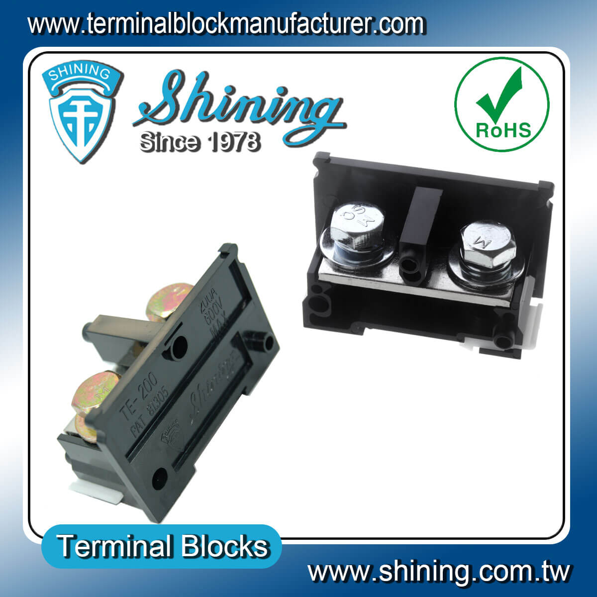 TE-200 35mm Din Rail Mounted Assembly Type 600V 200A Terminal Block