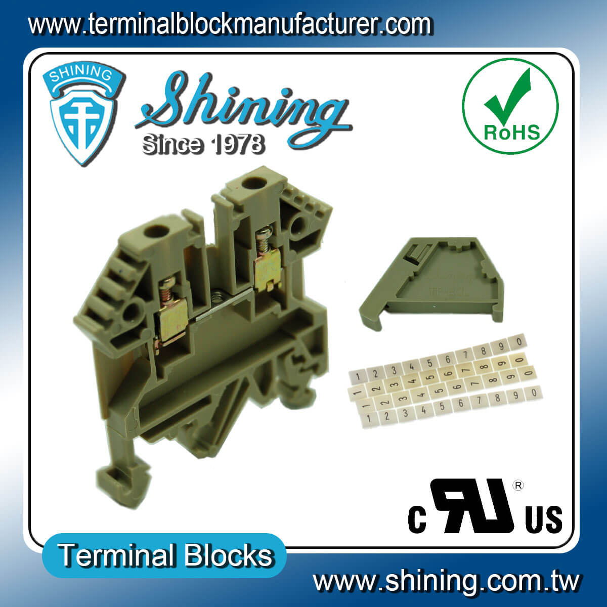 TF-2.5 600V 17A Any PolePin 35mmFeed ThroughTerminal Block