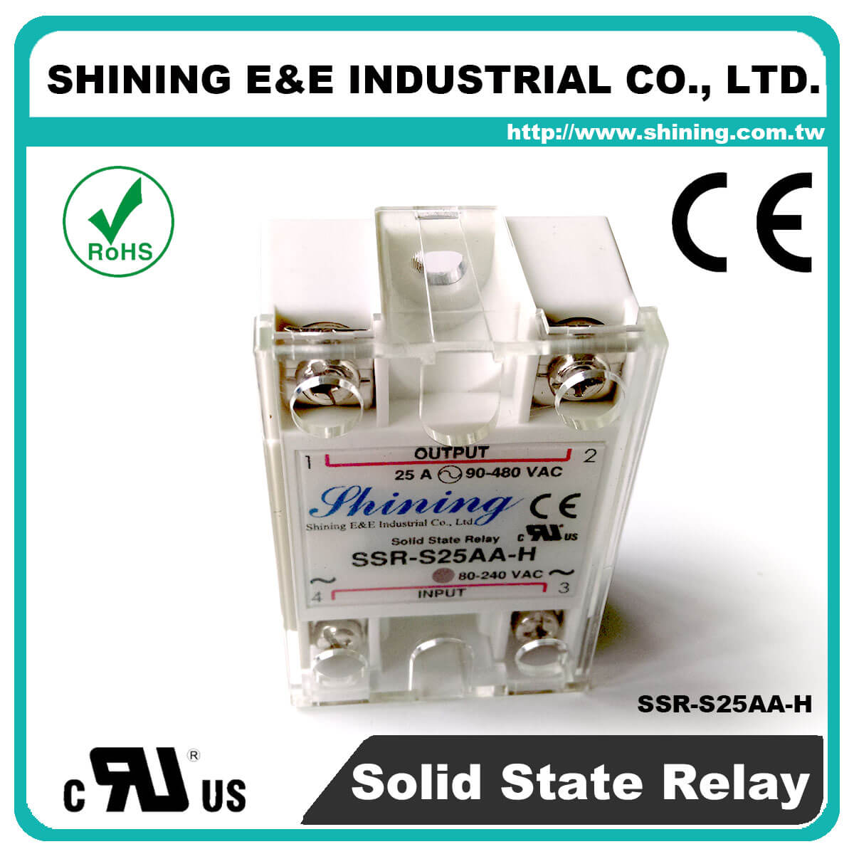SSR-S25AA-H AC to AC 25A 480VAC Single Phase Solid State Relay