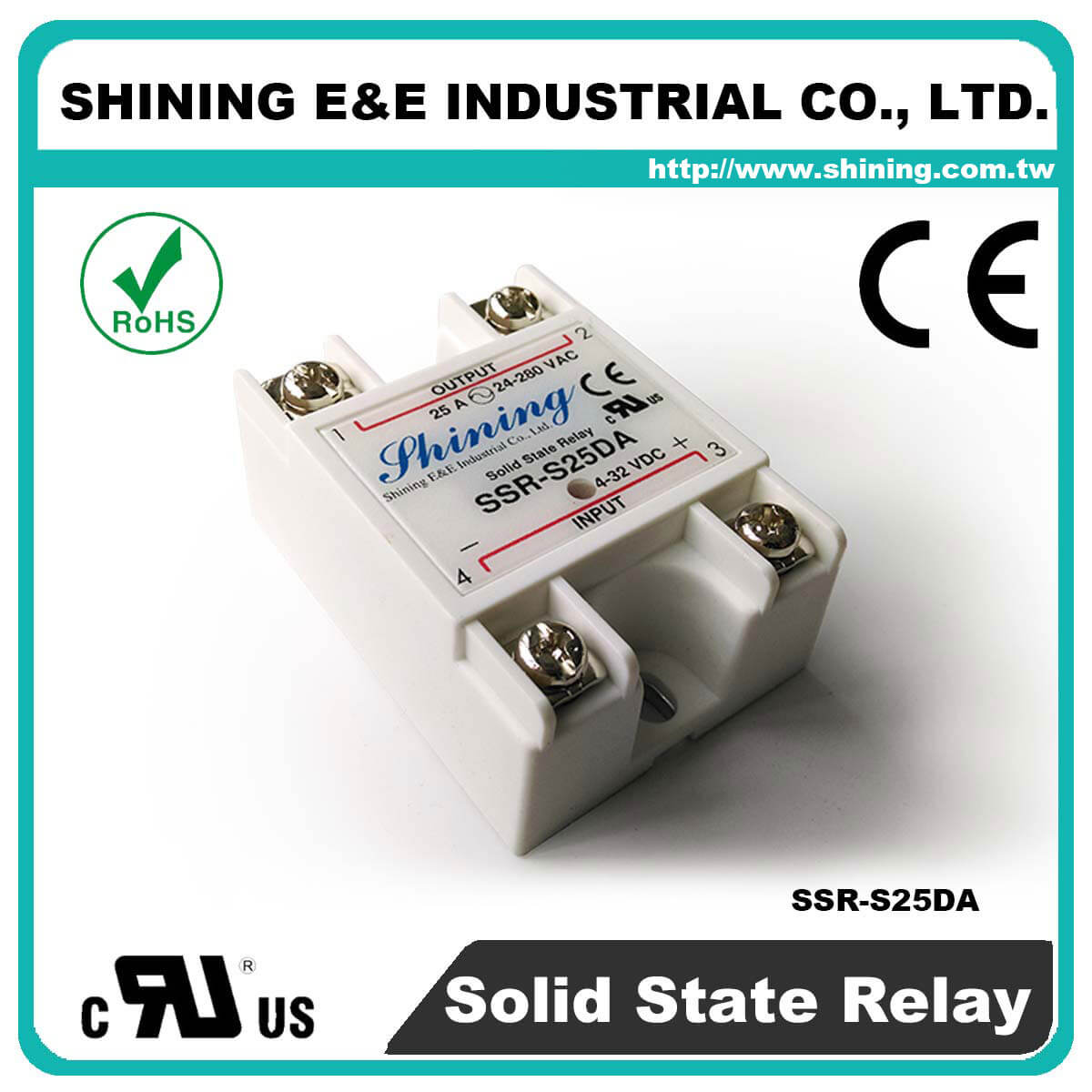 SSR-S25DA DC to AC 25A 280VAC Single Phase Solid State Relay