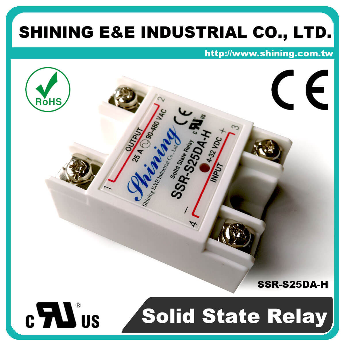 SSR-S25DA-H DC to AC 25A 480VAC Single Phase Solid State Relay