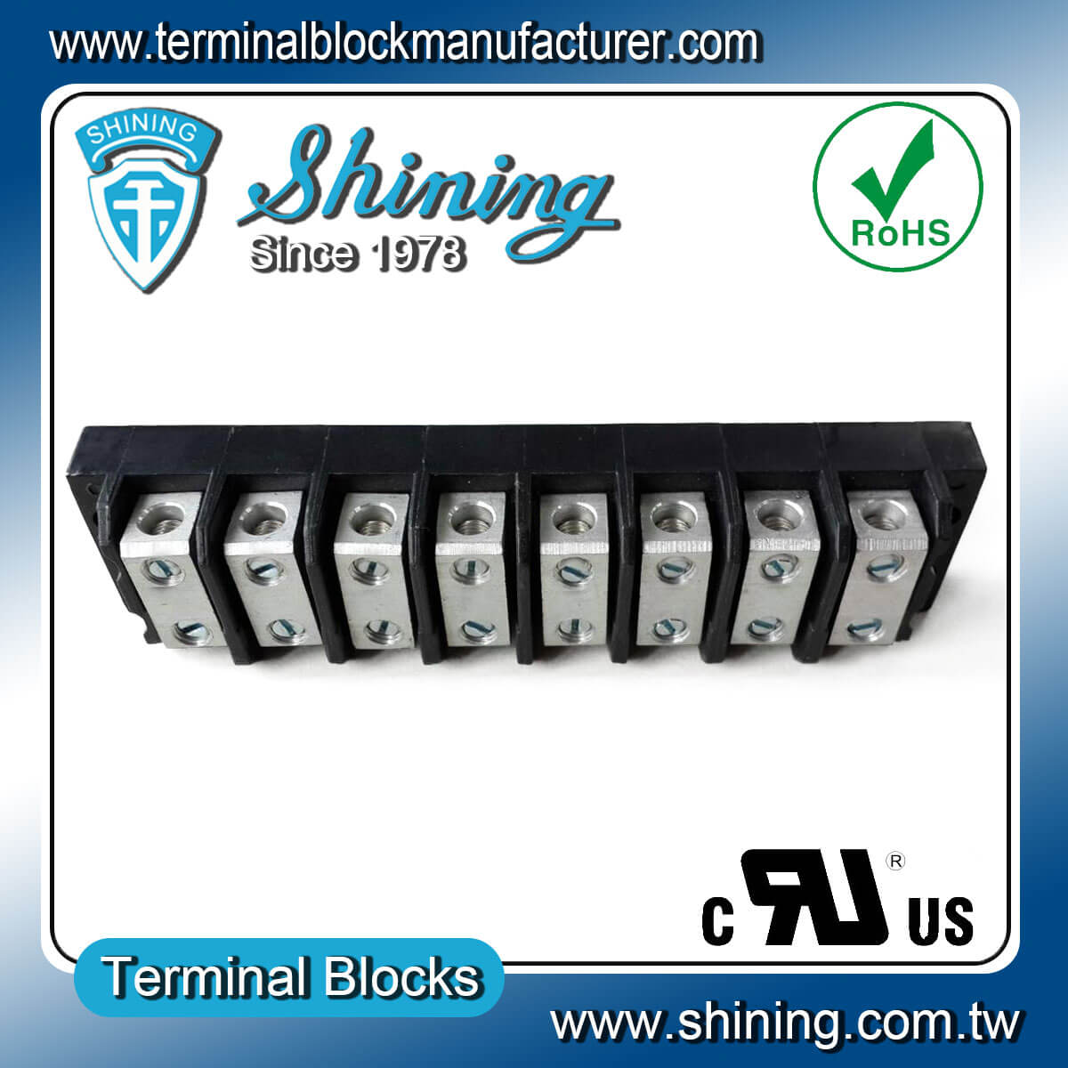 TGP-050-08BSS 600V 50A 8Way Power SplicerTerminal Block