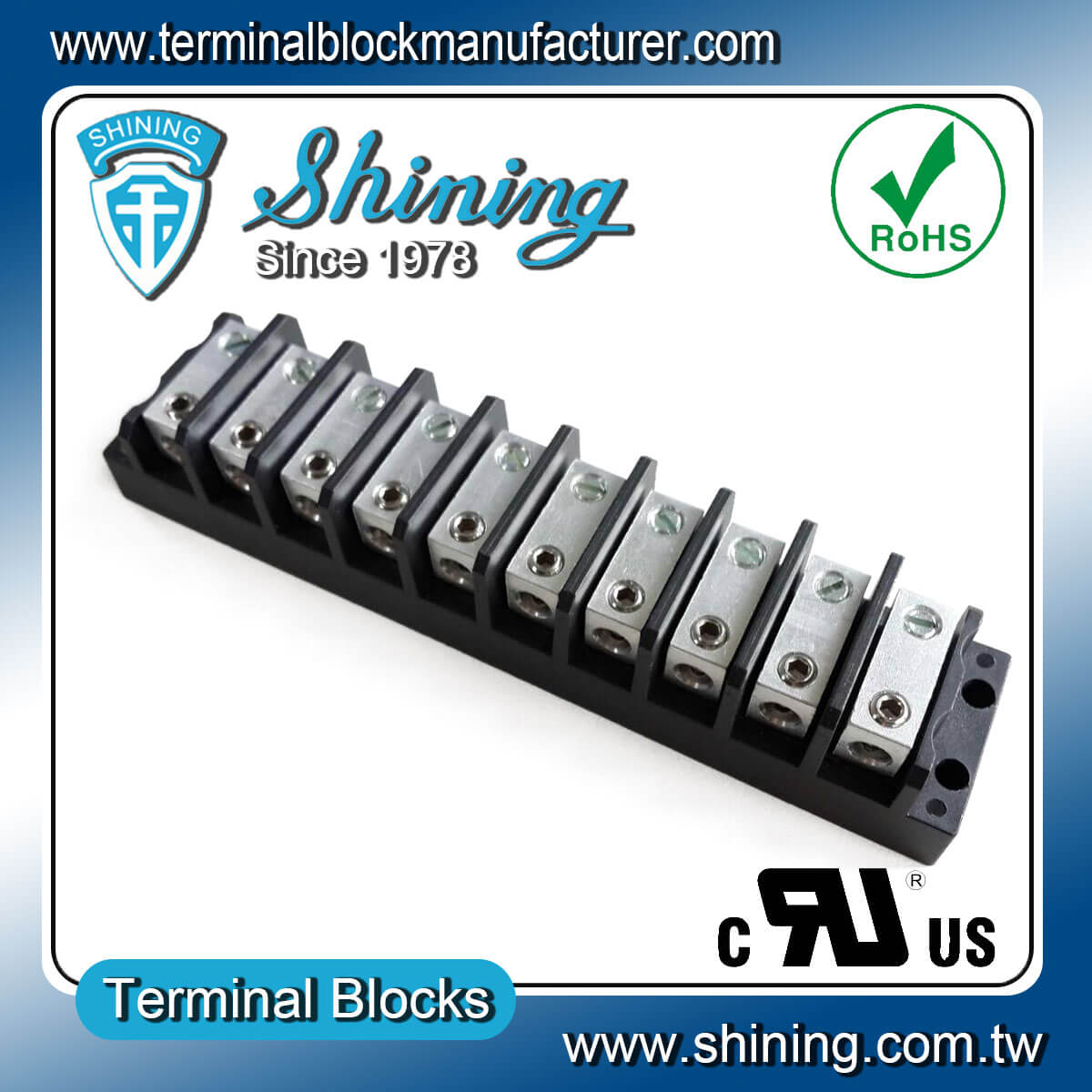 TGP-050-10BHS 600V 50A
 10Way Power SplicerTerminal Block