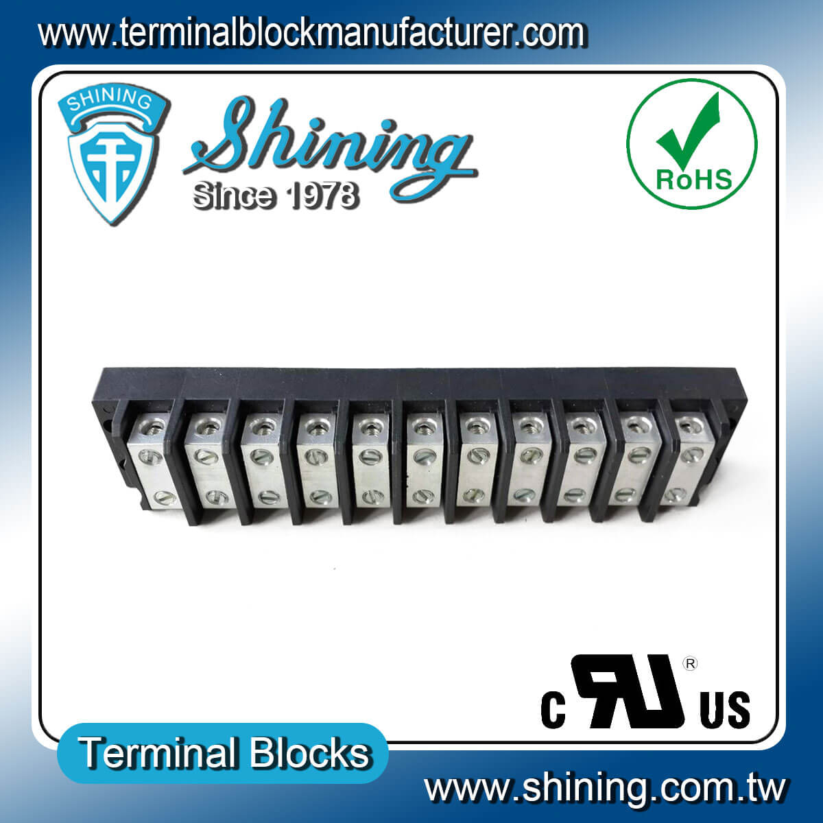 TGP-050-11BSS 600V 50A 11Way Power SplicerTerminal Block