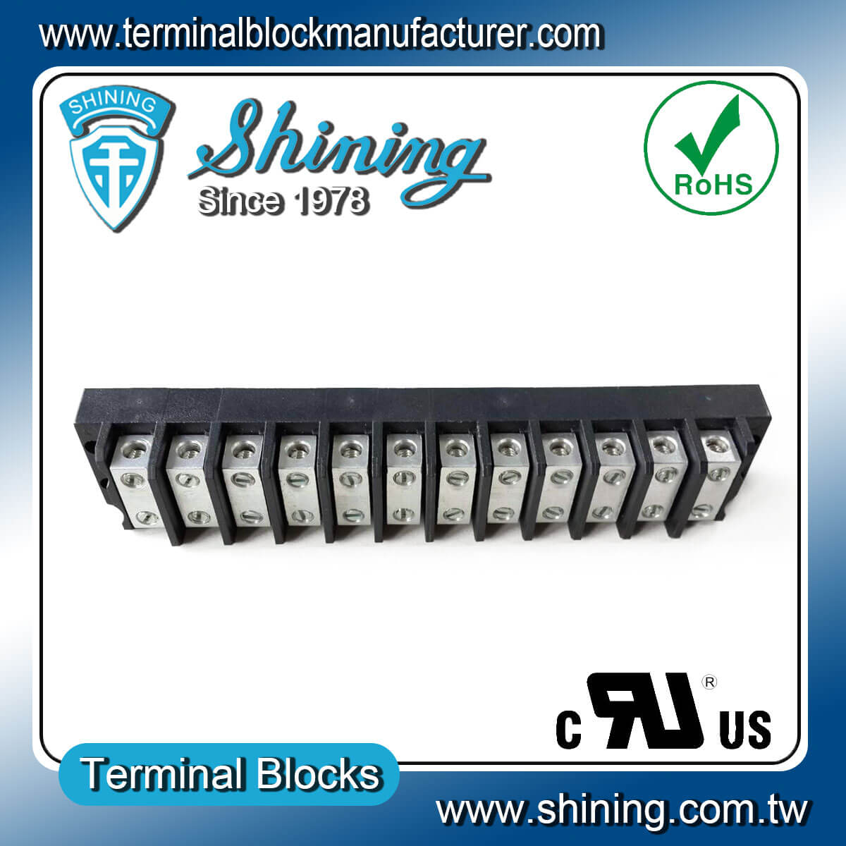 TGP-050-12BSS 600V 50A 12Way Power SplicerTerminal Block